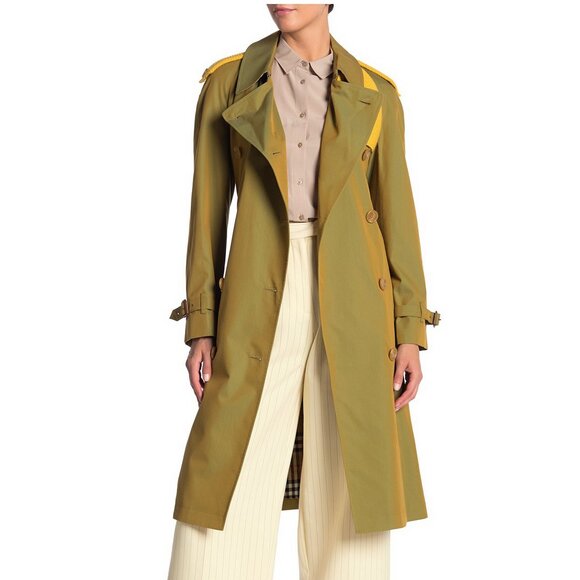 NWT Burberry Cotton Double Breasted Trench Coat, Belted, US 4